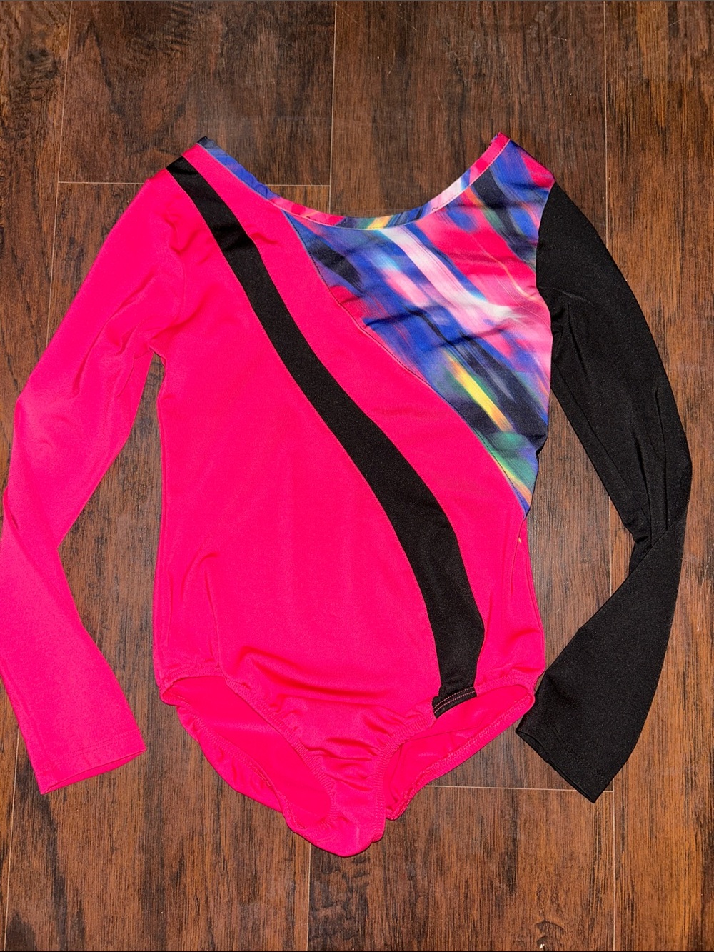 Girl’s Danskin Now Hot Pink Long-Sleeve Gymnastics Leotard Sz M (7-8)